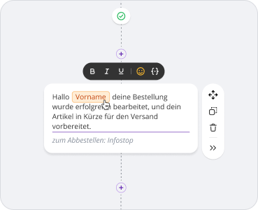 Deine Nachricht mit dynamischen Parametern